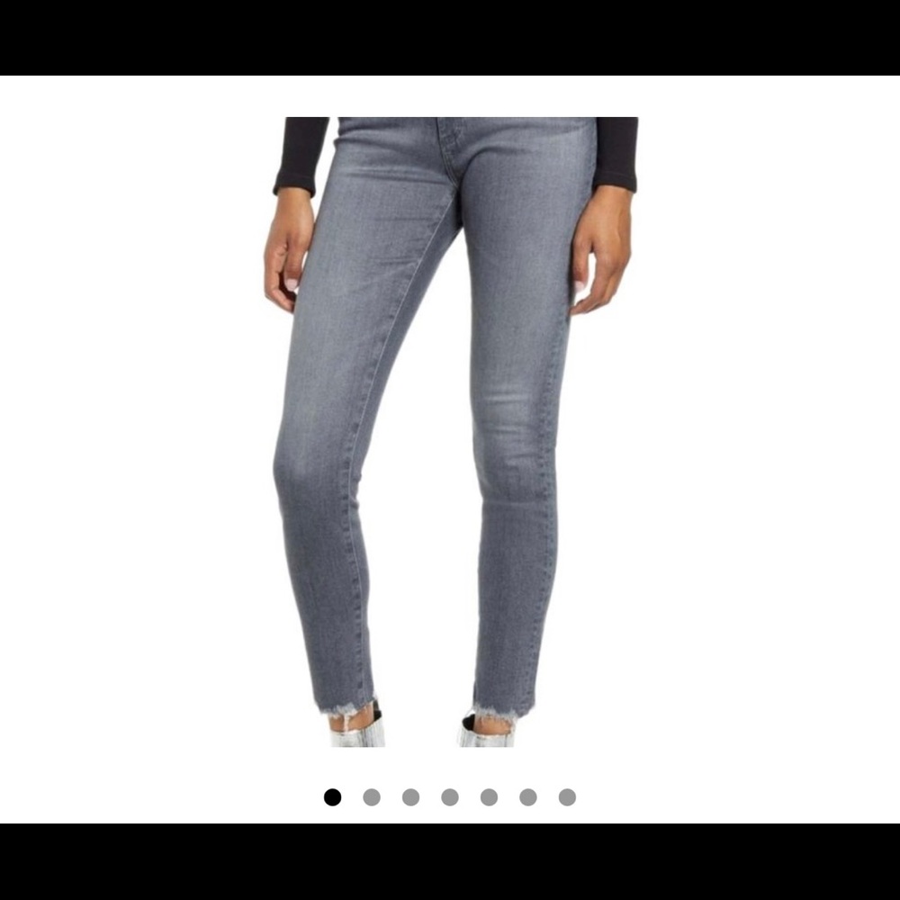 adriano goldshmeid jeans- grey farrah high waisted skinny ankle frayed. - Picture 2 of 8